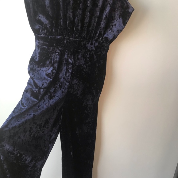 Amazing Full Length Velvet Jumpsuit With Open Back Backless Size S - Picture 3 of 7